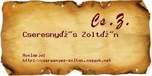 Cseresnyés Zoltán névjegykártya
