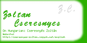 zoltan cseresnyes business card